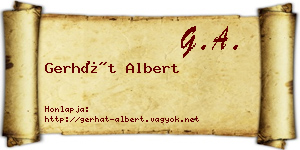Gerhát Albert névjegykártya